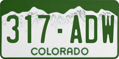CO license plate 317ADW