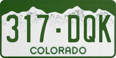 CO license plate 317DQK