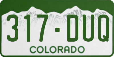 CO license plate 317DUQ