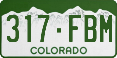 CO license plate 317FBM