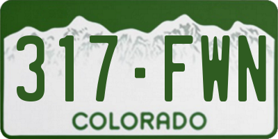 CO license plate 317FWN