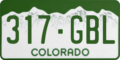 CO license plate 317GBL
