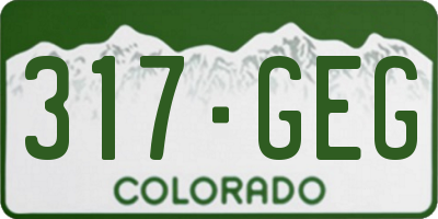 CO license plate 317GEG