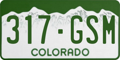 CO license plate 317GSM