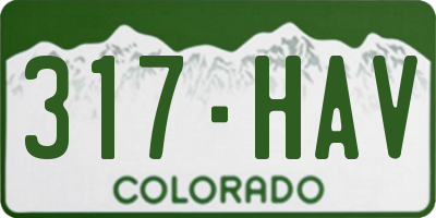 CO license plate 317HAV
