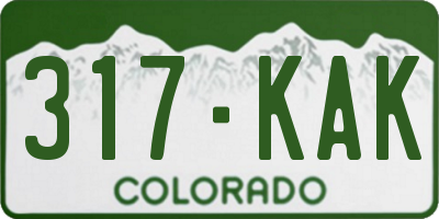 CO license plate 317KAK