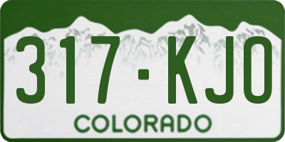 CO license plate 317KJO