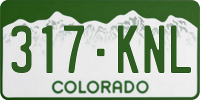 CO license plate 317KNL