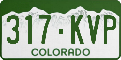 CO license plate 317KVP