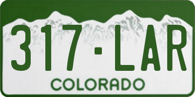 CO license plate 317LAR