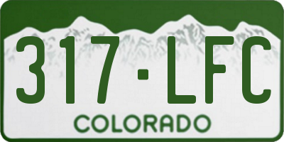 CO license plate 317LFC