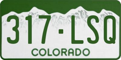CO license plate 317LSQ