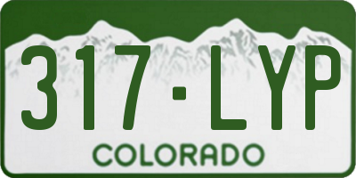 CO license plate 317LYP