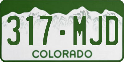 CO license plate 317MJD