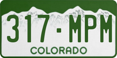 CO license plate 317MPM