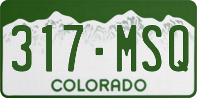 CO license plate 317MSQ