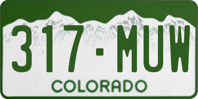 CO license plate 317MUW
