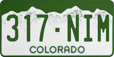 CO license plate 317NIM
