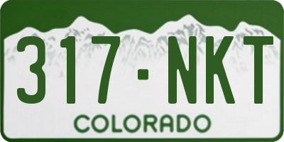 CO license plate 317NKT