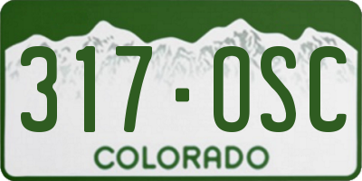 CO license plate 317OSC