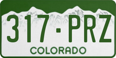 CO license plate 317PRZ