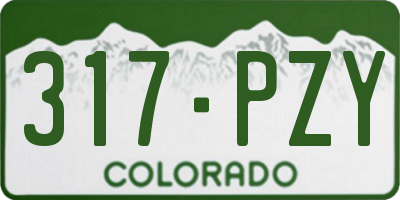 CO license plate 317PZY