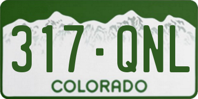 CO license plate 317QNL
