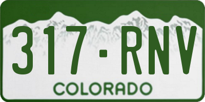 CO license plate 317RNV