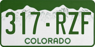 CO license plate 317RZF