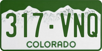 CO license plate 317VNQ