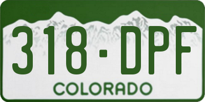 CO license plate 318DPF