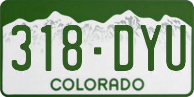 CO license plate 318DYU