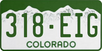 CO license plate 318EIG