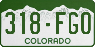 CO license plate 318FGO