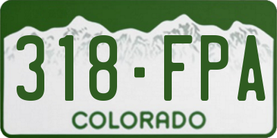 CO license plate 318FPA