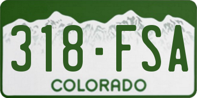 CO license plate 318FSA