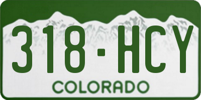 CO license plate 318HCY