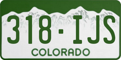 CO license plate 318IJS