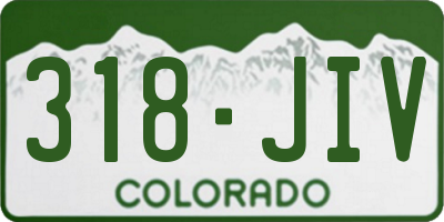 CO license plate 318JIV