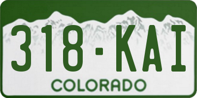 CO license plate 318KAI