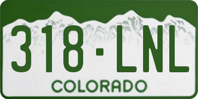CO license plate 318LNL