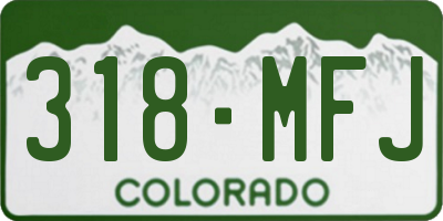 CO license plate 318MFJ