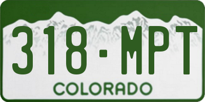 CO license plate 318MPT