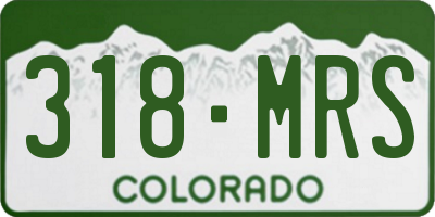 CO license plate 318MRS