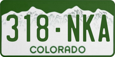 CO license plate 318NKA