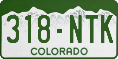 CO license plate 318NTK