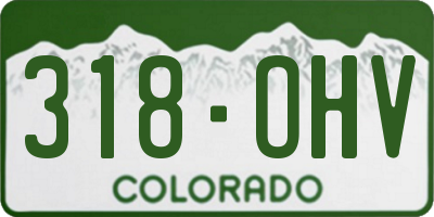 CO license plate 318OHV