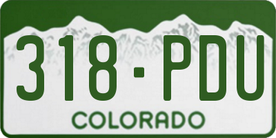 CO license plate 318PDU