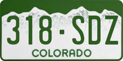 CO license plate 318SDZ