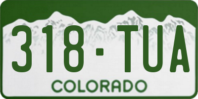 CO license plate 318TUA